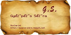 Gyöpös Sára névjegykártya