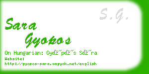 sara gyopos business card